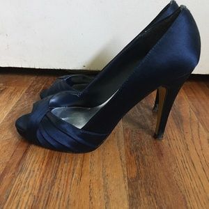 RSVP Satin Peep Toes Navy